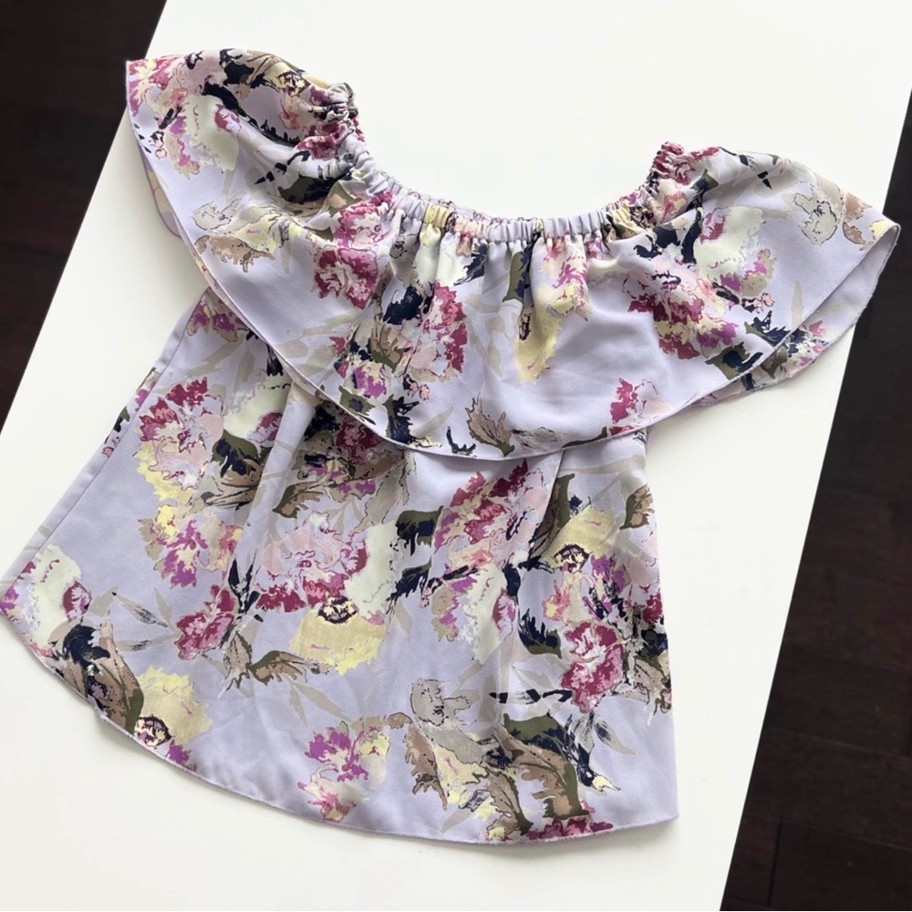 Aritzia Wilfred Floral Patterned Top in Pink and Cream